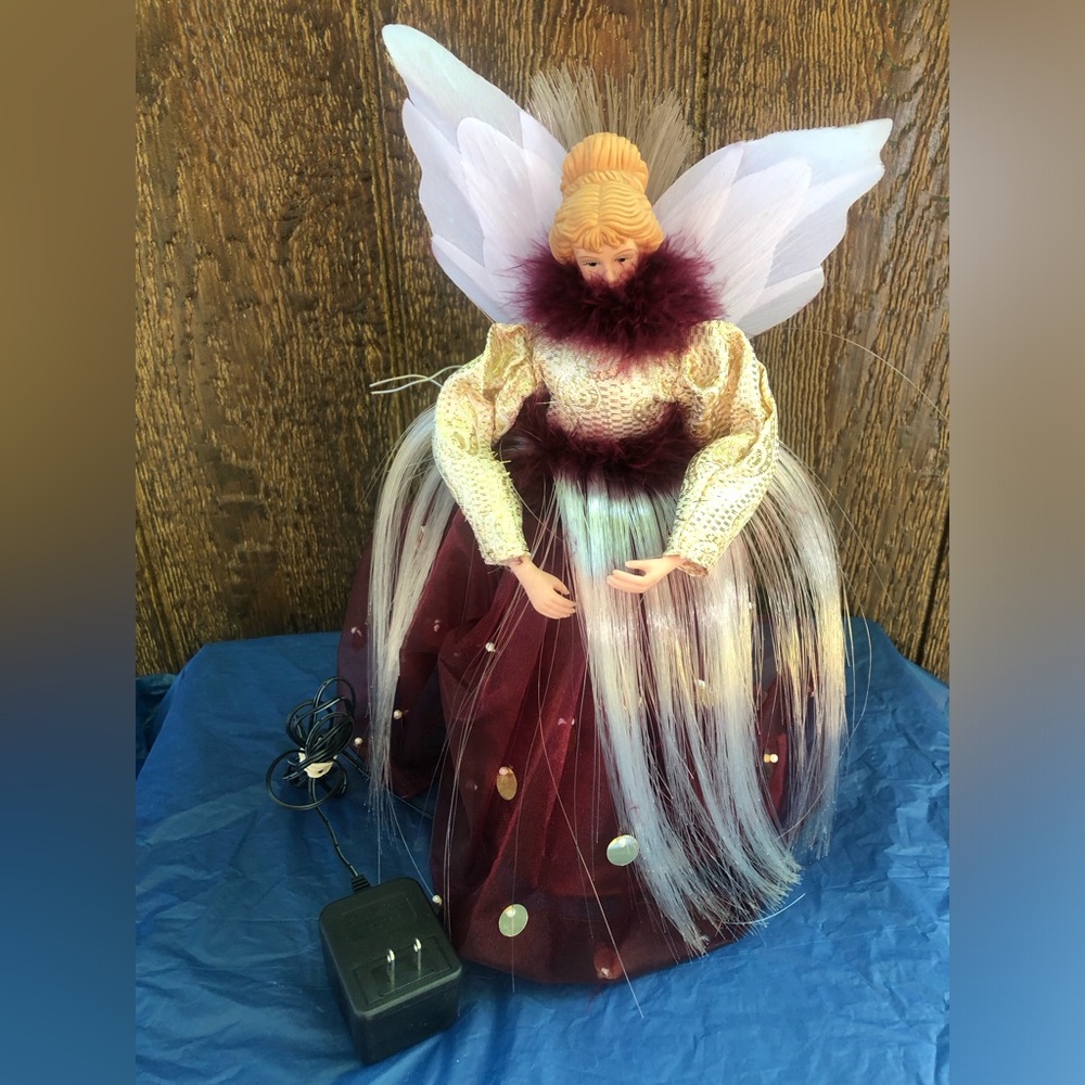 vintage fiber optic angel tree topper